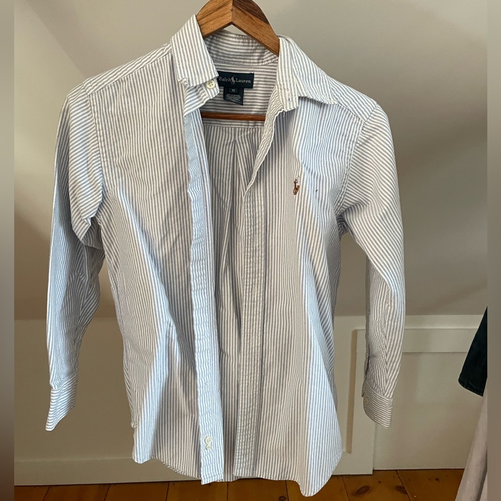 Boys Ralph Lauren Stripe Button Down Shirt